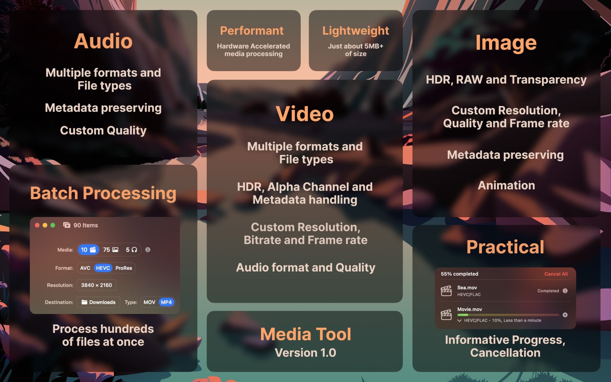 Bento Grid - Media Tool Features