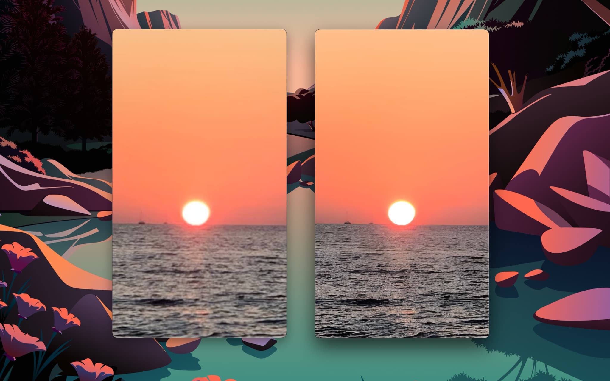 Sunset, zoomed, selected video frame